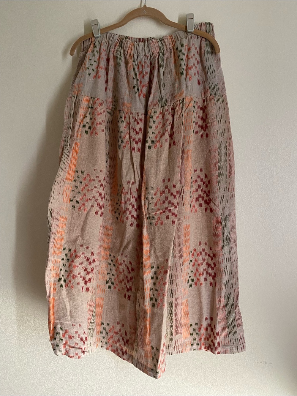 Vintage Boho Woven Burlap Skirt